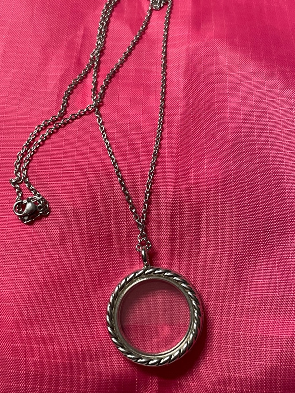 Effy Silver Rope-Edge Round Glass Locket Necklace